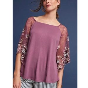 Anthropologie Butterfly Lace Blouse